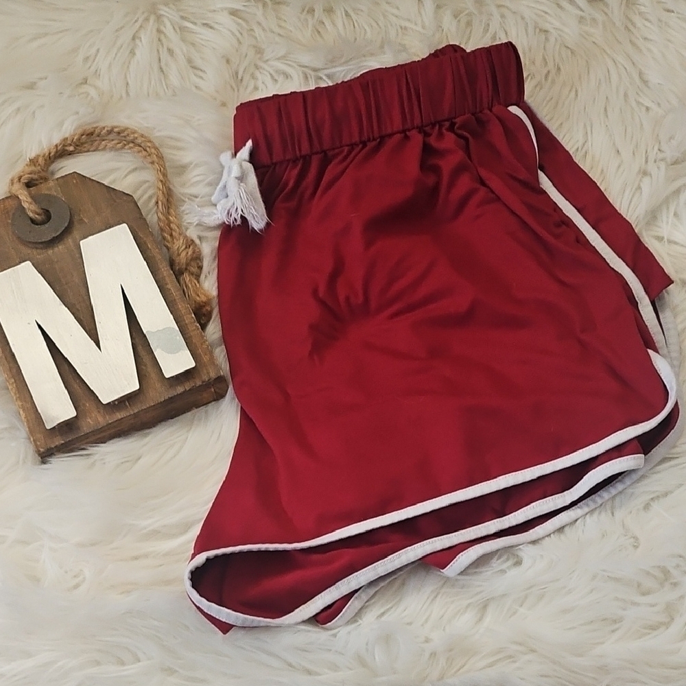 *PRICE DROP*
SHEIN Curve Red Athletic Shorts with White Trim